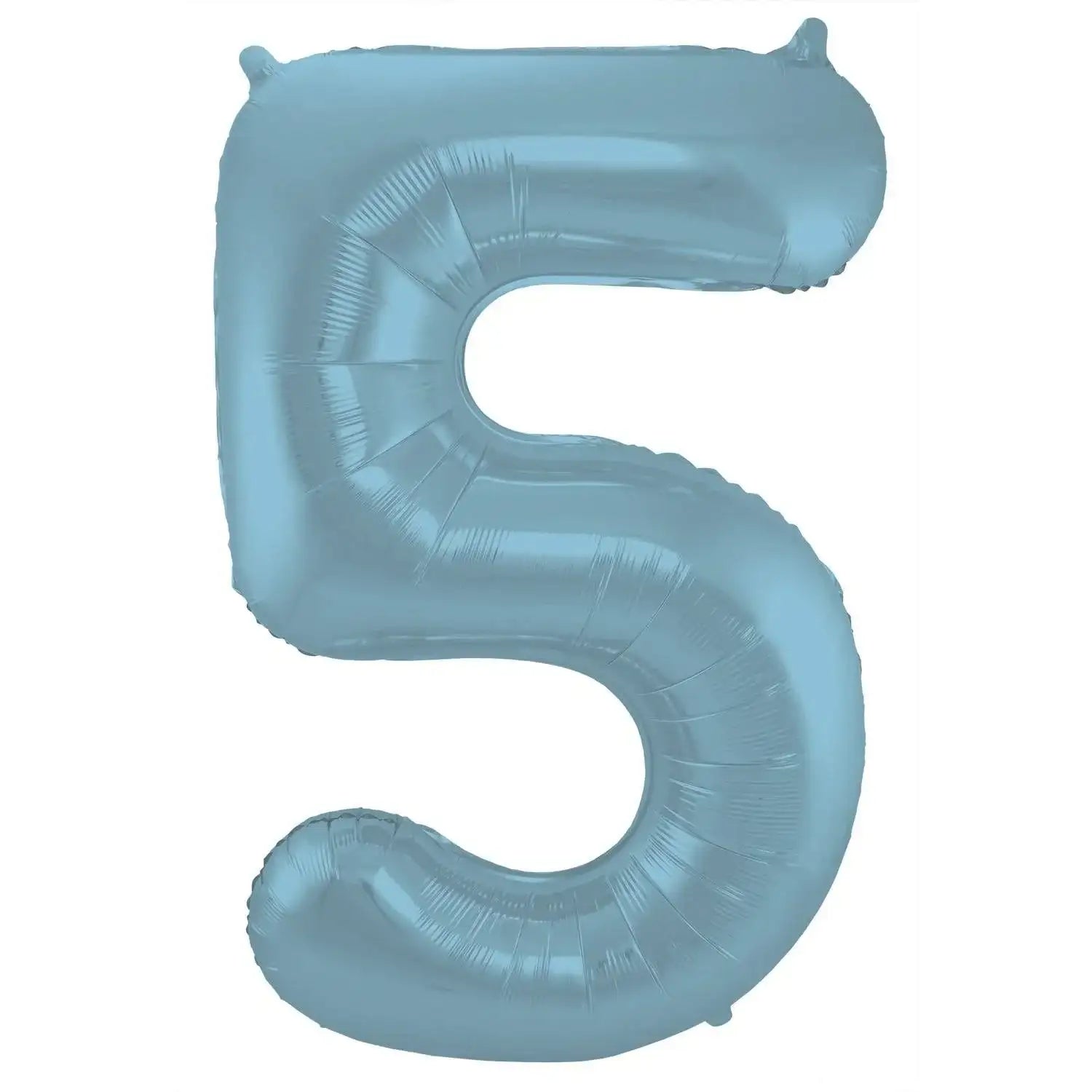 Cijfer Ballon 5 - Pastel Blauw - 86 cm - Ballonnenshop.nl