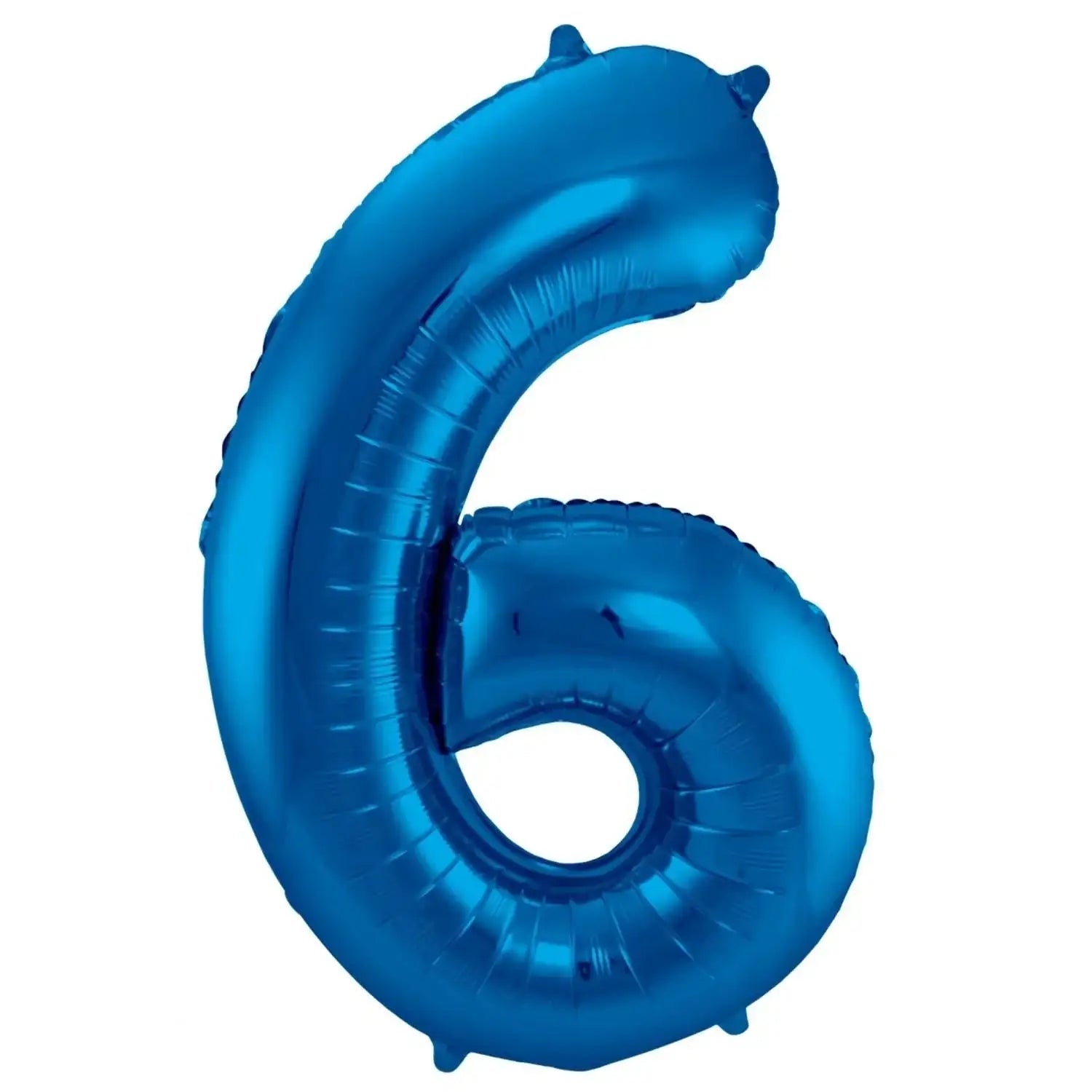 Cijfer Ballon 6 - Blauw - 86 cm - Ballonnenshop.nl