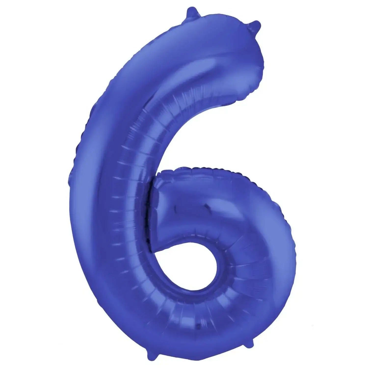 Cijfer Ballon 6 - Mat Blauw - 86 cm - Ballonnenshop.nl