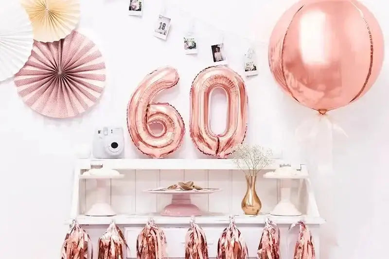 Cijfer Ballon 6 Rose Goud 35 cm - Ballonnenshop.nl