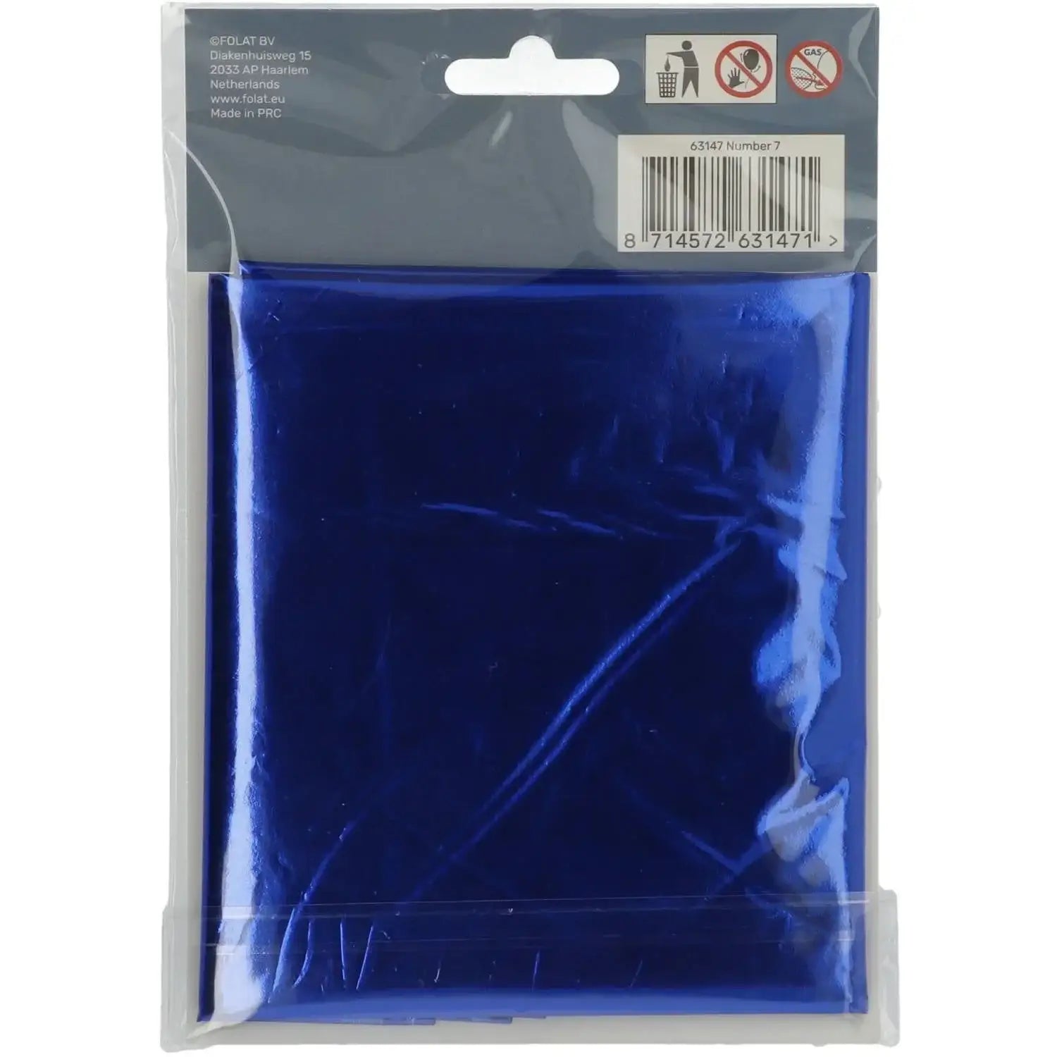 Cijfer Ballon 7 - Blauw - 86 cm - Ballonnenshop.nl