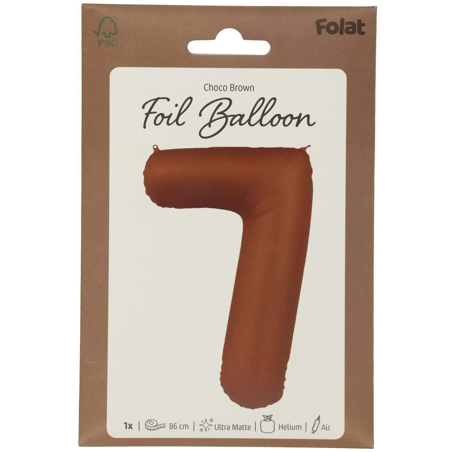 Cijfer Ballon 7 - Bruin - 86 cm - Ballonnenshop.nl