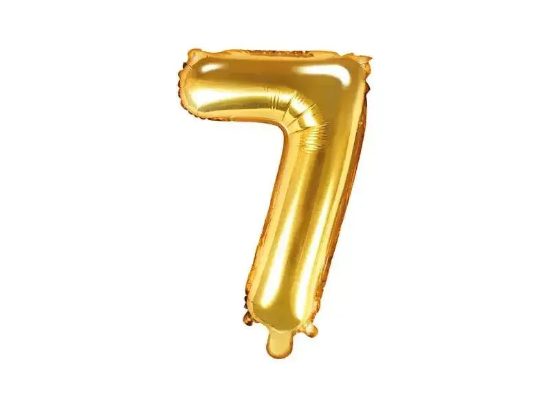Cijfer Ballon 7 Goud 35 cm - Ballonnenshop.nl