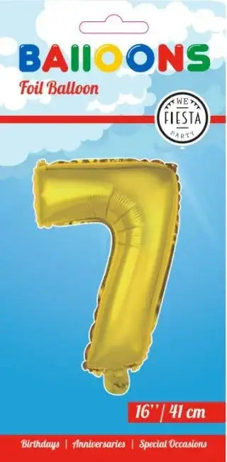 Cijfer Ballon 7 - Goud - 41 cm - Ballonnenshop.nl