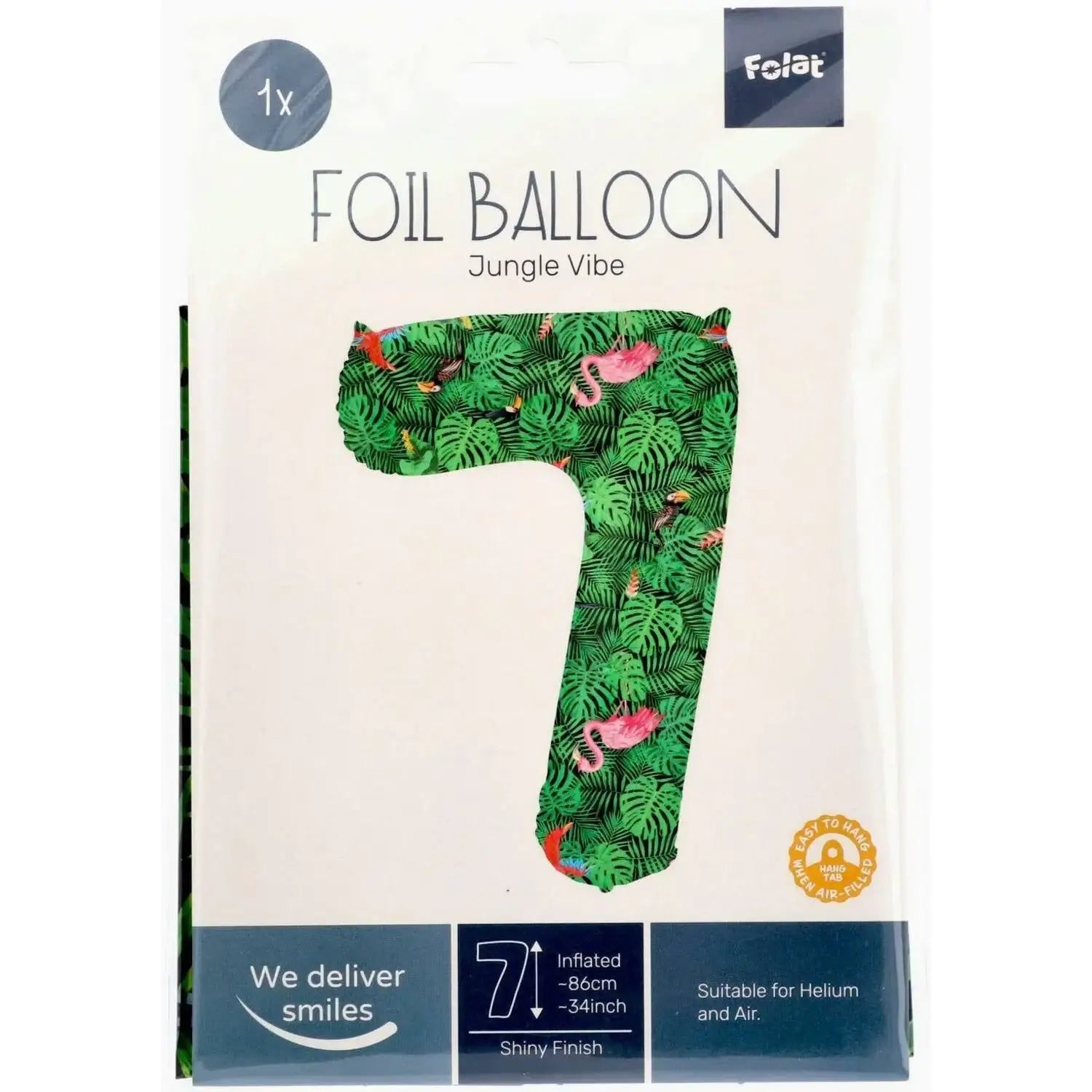 Cijfer Ballon 7 - Jungle - 86 cm - Ballonnenshop.nl