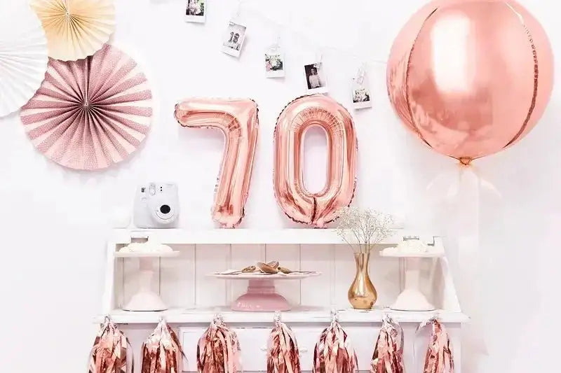 Cijfer Ballon 7 Rose Goud 35 cm - Ballonnenshop.nl
