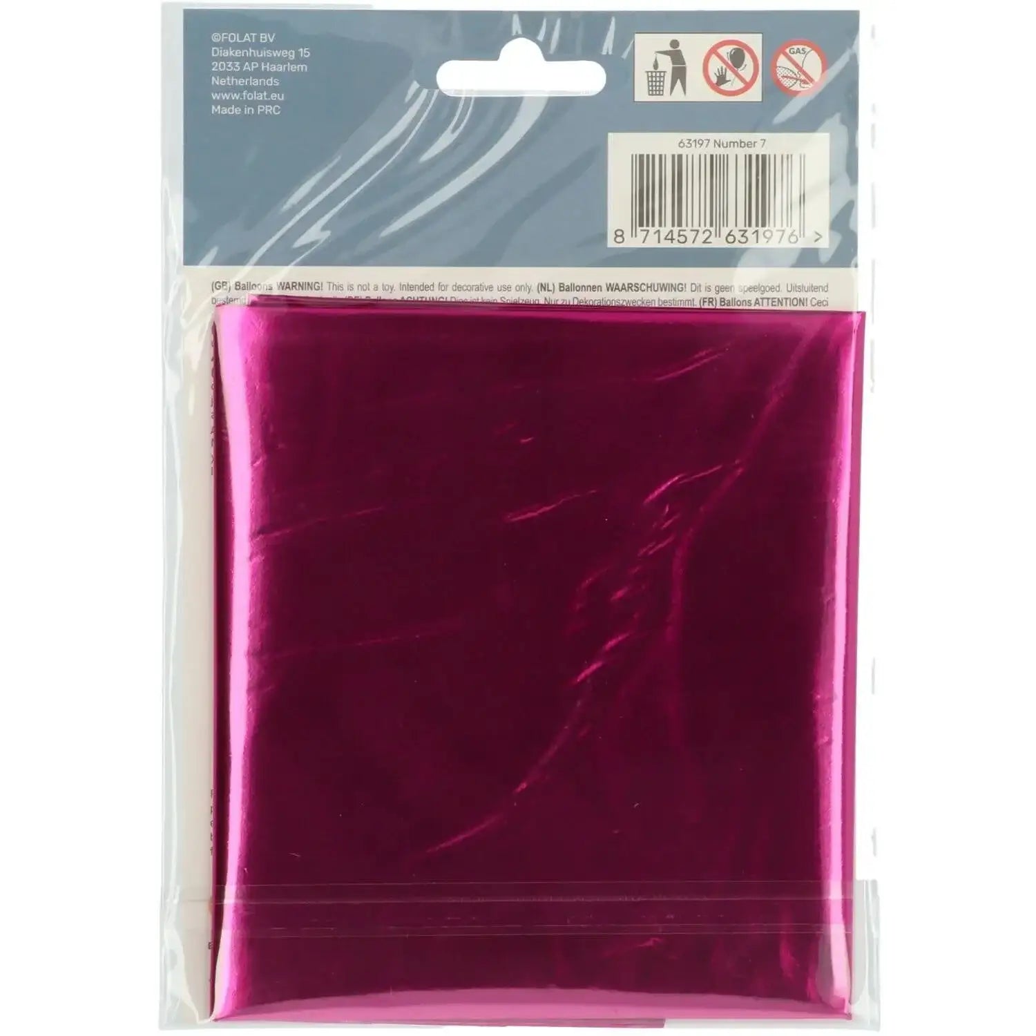 Cijfer Ballon 7 - Roze - 86 cm - Ballonnenshop.nl