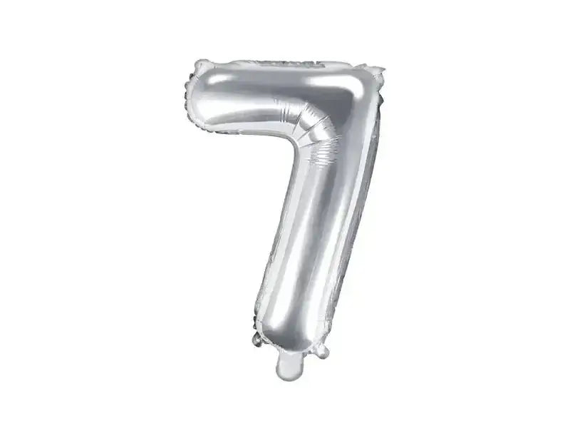 Cijfer Ballon 7 Zilver 35 cm - Ballonnenshop.nl