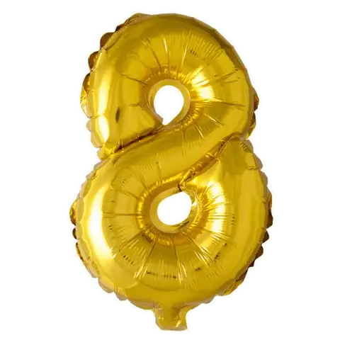 Cijfer Ballon 8 Goud 102 cm - Ballonnenshop.nl