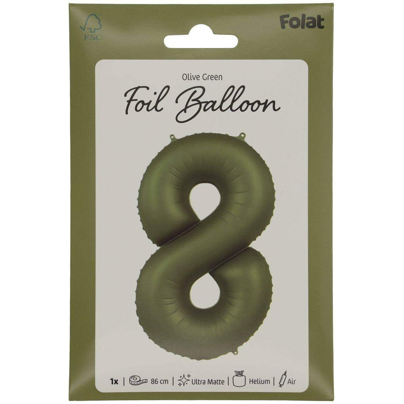 Cijfer Ballon 8 - Groen - 86 cm - Ballonnenshop.nl