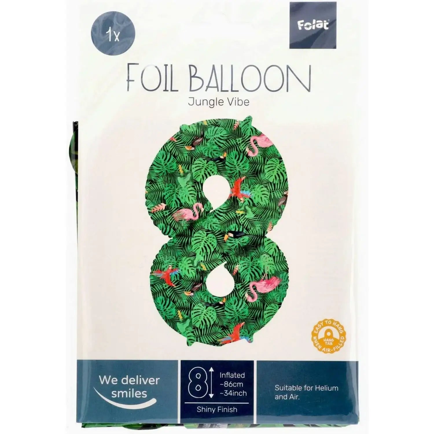 Cijfer Ballon 8 - Jungle - 86 cm - Ballonnenshop.nl