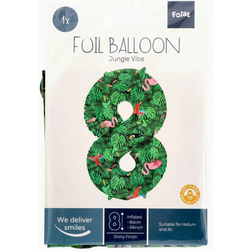Cijfer Ballon 8 - Jungle - 86 cm - Ballonnenshop.nl