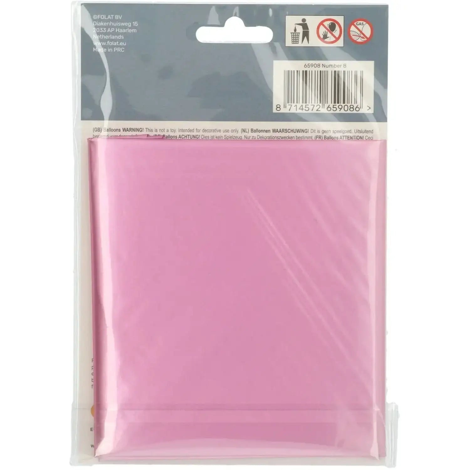 Cijfer Ballon 8 - Mat Roze - 86 cm - Ballonnenshop.nl