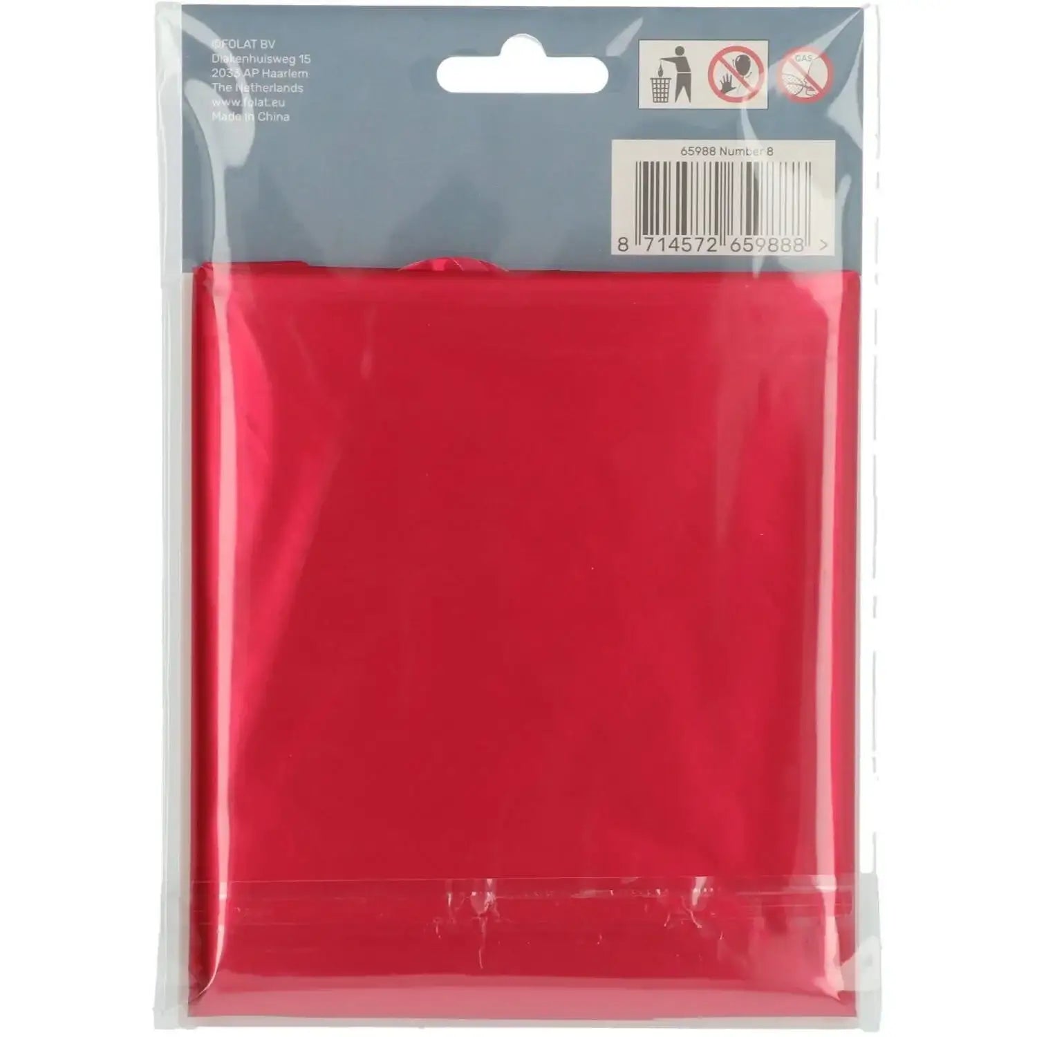 Cijfer Ballon 8 - Rood - 86 cm - Ballonnenshop.nl