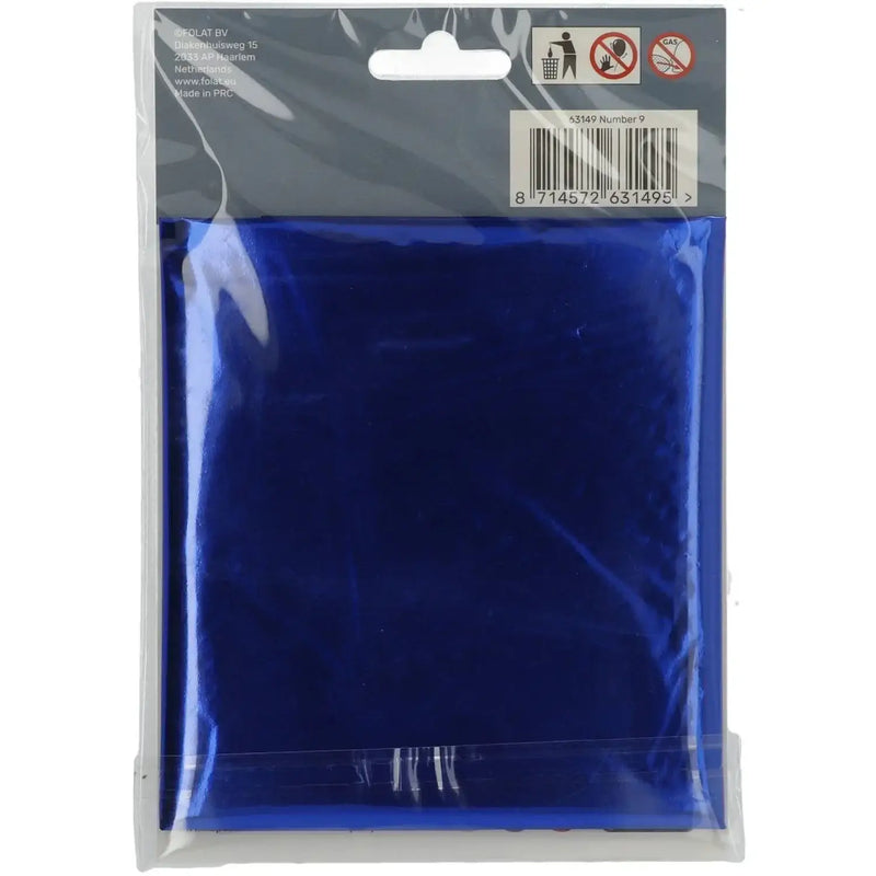 Cijfer Ballon 9 - Blauw - 86 cm - Ballonnenshop.nl