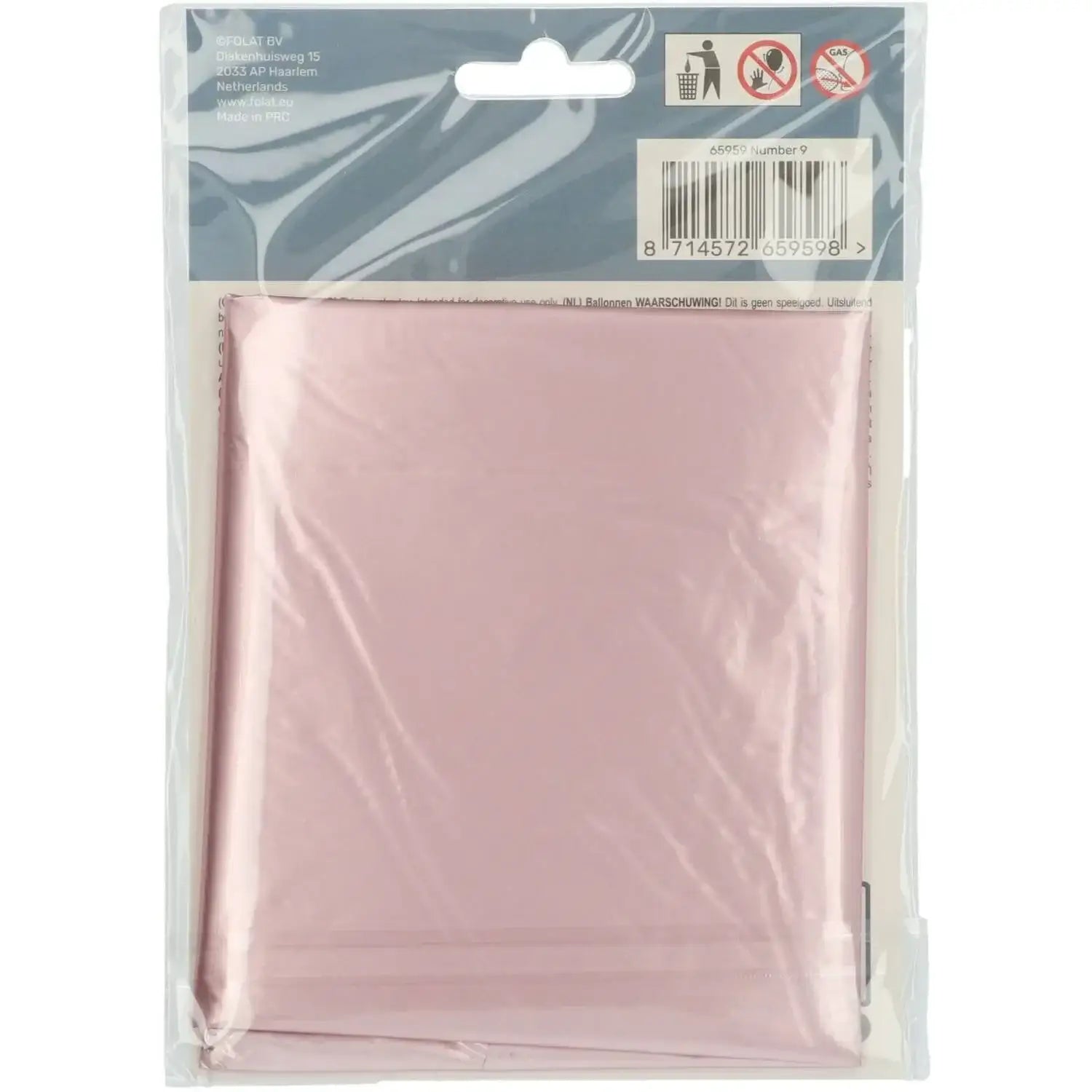 Cijfer Ballon 9 - Pastel Roze - 86 cm - Ballonnenshop.nl