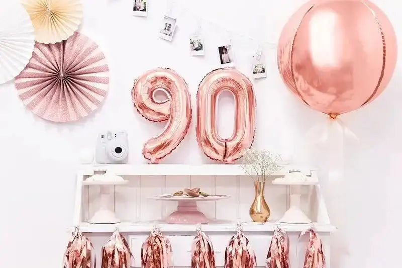 Cijfer Ballon 9 Rose Goud 35 cm - Ballonnenshop.nl