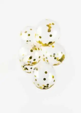 Confetti Ballonnen Goud - 6 stuks - 30 cm - Ballonnenshop.nl