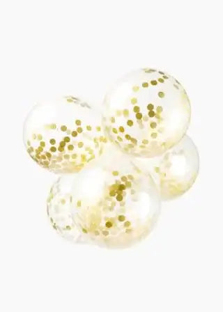 Confetti Ballonnen - Goud - 6 stuks - 30 cm - Ballonnenshop.nl