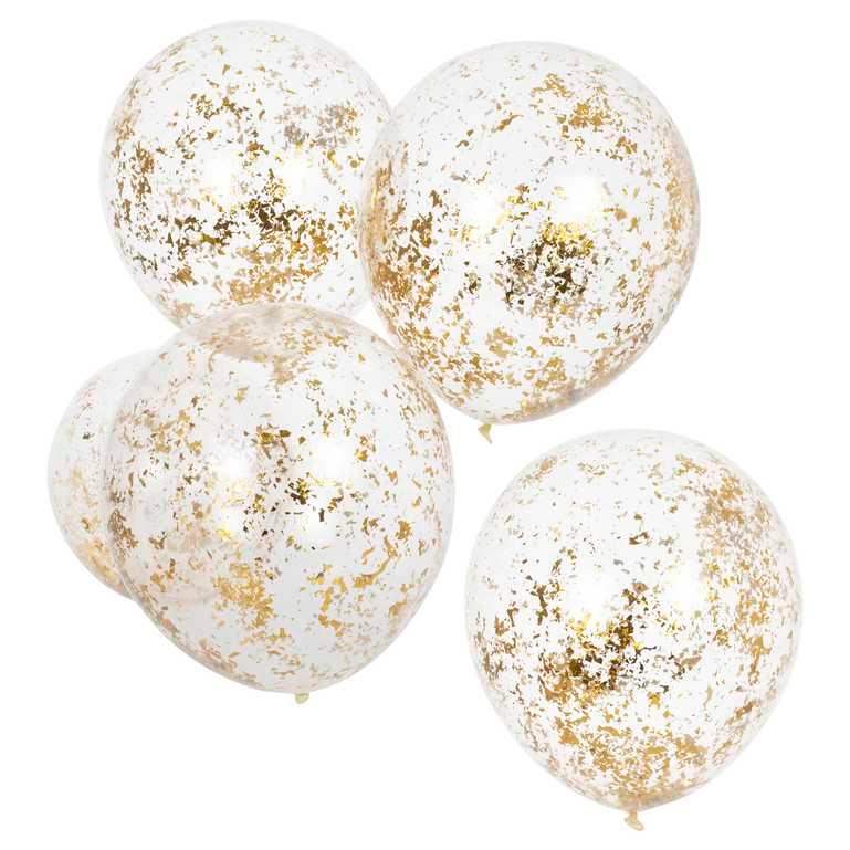 Confetti Ballonnen Goud - Mix It Up - 5 stuks - 30 cm - Ballonnenshop.nl