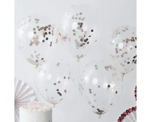 Confetti Ballonnen Rose Goud - 5 stuks - 30 cm - Ballonnenshop.nl