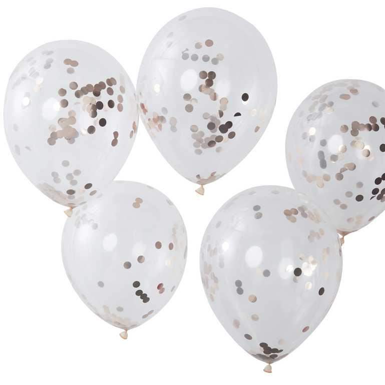Confetti Ballonnen Zilver - 5 stuks - 30 cm