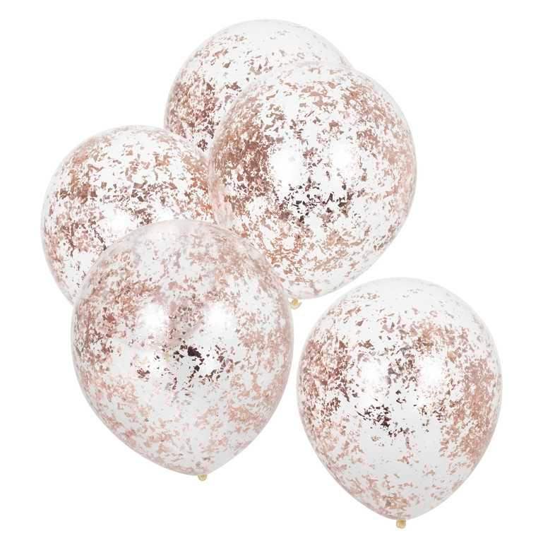 Confetti Ballonnen Rose Goud - Mix It Up - 5 stuks - 30 cm - Ballonnenshop.nl