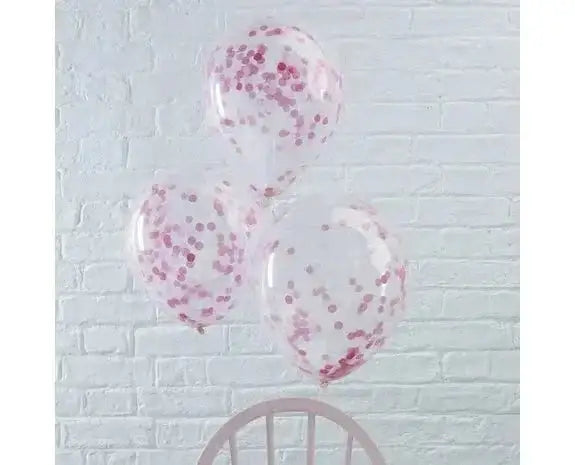 Confetti Ballonnen Roze - 5 stuks - 30 cm - Ballonnenshop.nl