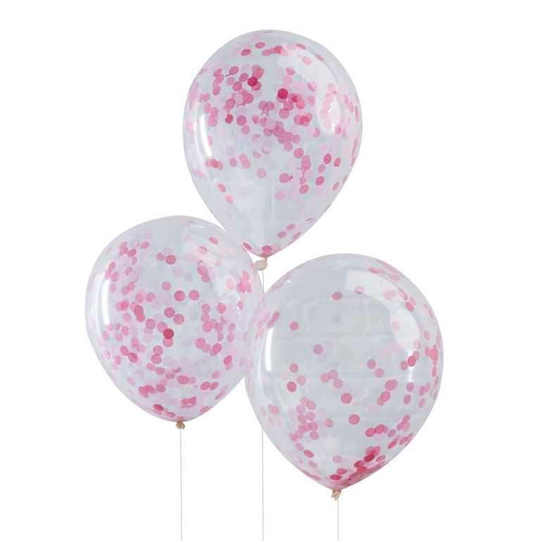 Confetti Ballonnen Roze - 5 stuks - 30 cm - Ballonnenshop.nl