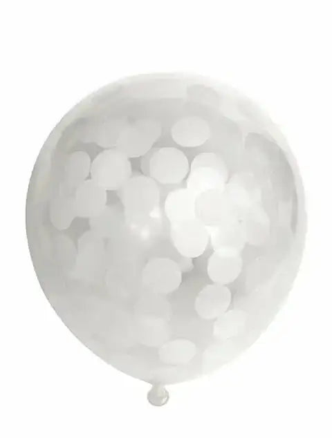 Confetti Ballonnen - Wit - 6 stuks - 30 cm - Ballonnenshop.nl