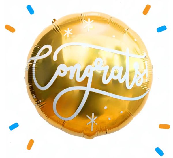 Congrats Helium Ballon - Gevuld Met Helium - 35 cm - Ballonnenshop.nl