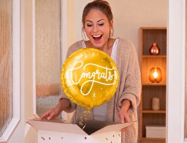 Congrats Helium Ballon - Gevuld Met Helium - 45 cm - Ballonnenshop.nl