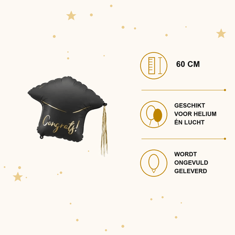 Congrats Hoed Folie Ballon - 60 cm - Ballonnenshop.nl