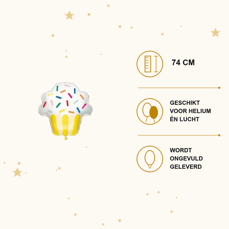 Cupcake Folie Ballon 74 cm - Ballonnenshop.nl