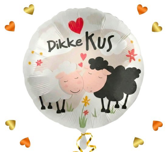 Dikke Kus Helium Ballon - Gevuld Met Helium - 43 cm - Ballonnenshop.nl