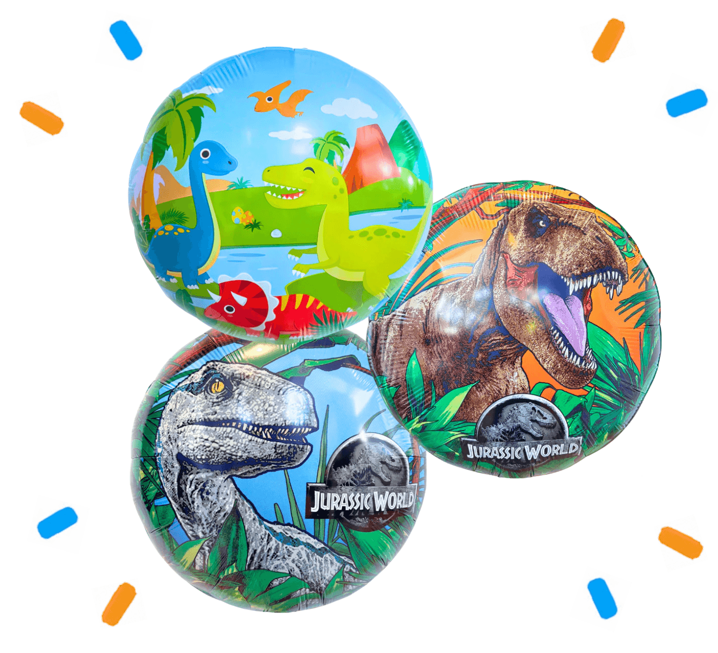 Dinosaurus Trosje Blauw/Groen/Rood - Gevuld Met Helium - 46 cm
