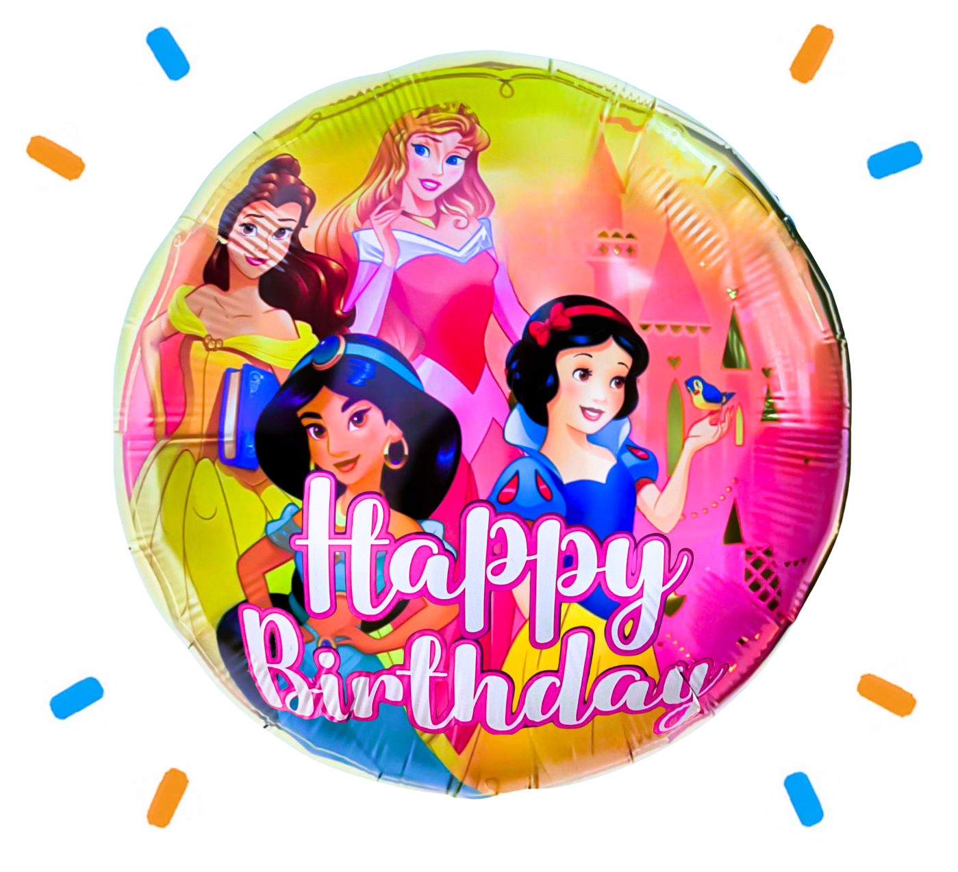 Doornroosje, Belle, Sneeuwwitje & Jasmine Disney Prinsessen Happy Birthday Helium Ballon - Gevuld Met Helium - 46 cm