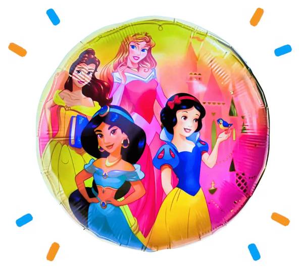 Doornroosje, Belle, Sneeuwwitje & Jasmine Disney Prinsessen Helium Ballon - Gevuld Met Helium - 46 cm - Ballonnenshop.nl