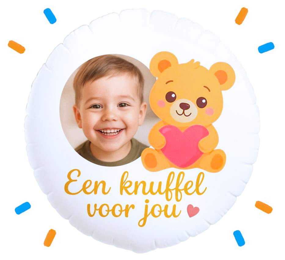 Eigen Foto Een Knuffel voor jou Helium Ballon - 58 cm