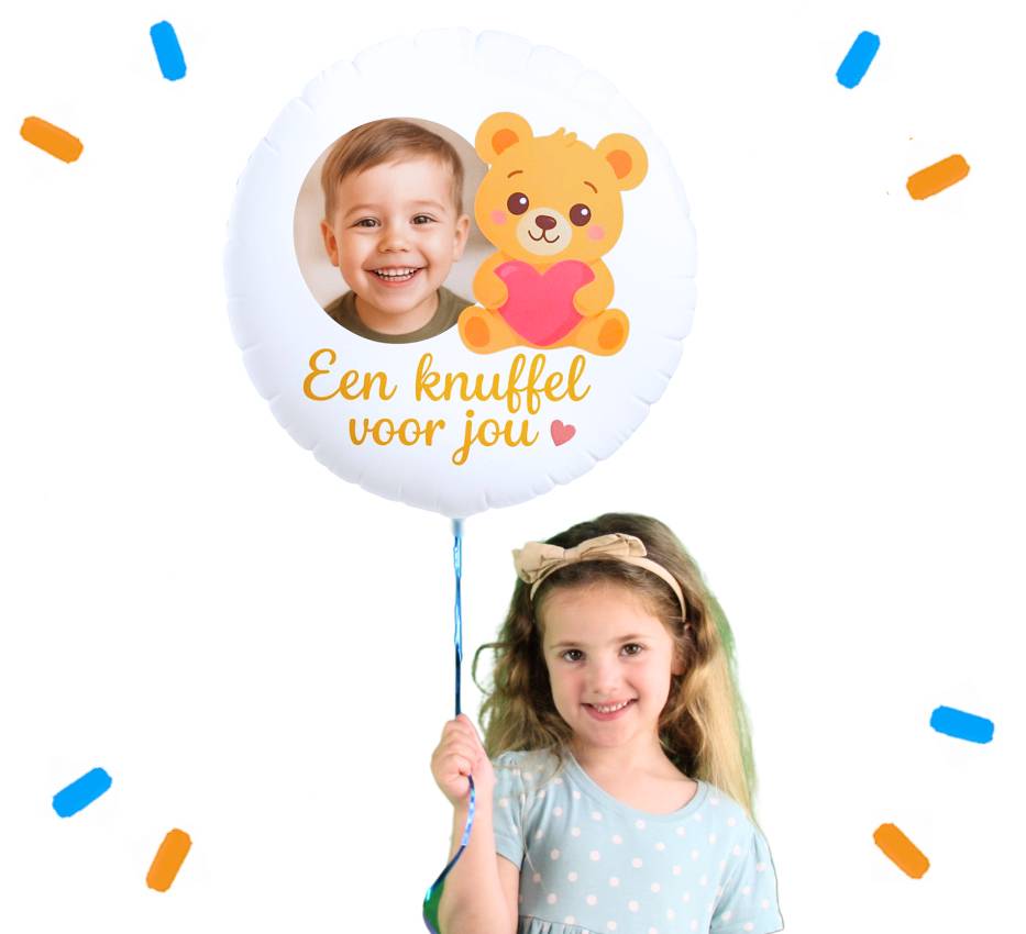Eigen Foto Een Knuffel voor jou Helium Ballon - 58 cm