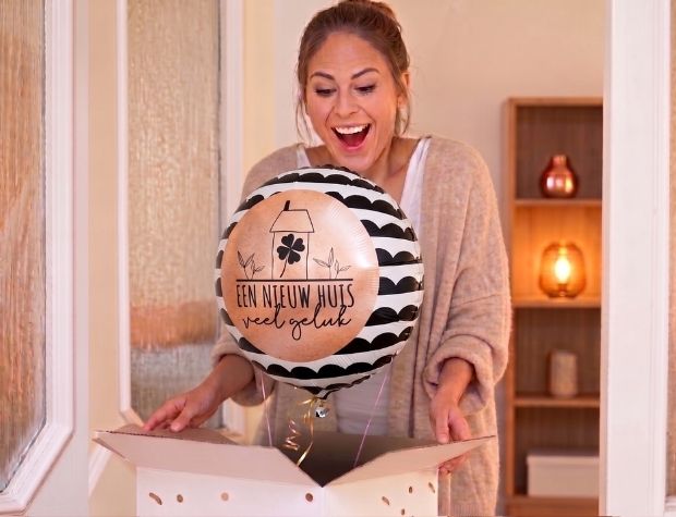 Een Nieuw Huis Veel Geluk Ballon - Gevuld Met Helium - 46 cm - Ballonnenshop.nl