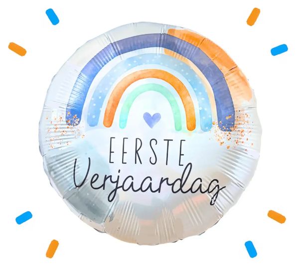 Eerste Verjaardag Helium Ballon - Gevuld Met Helium - 46 cm - Ballonnenshop.nl