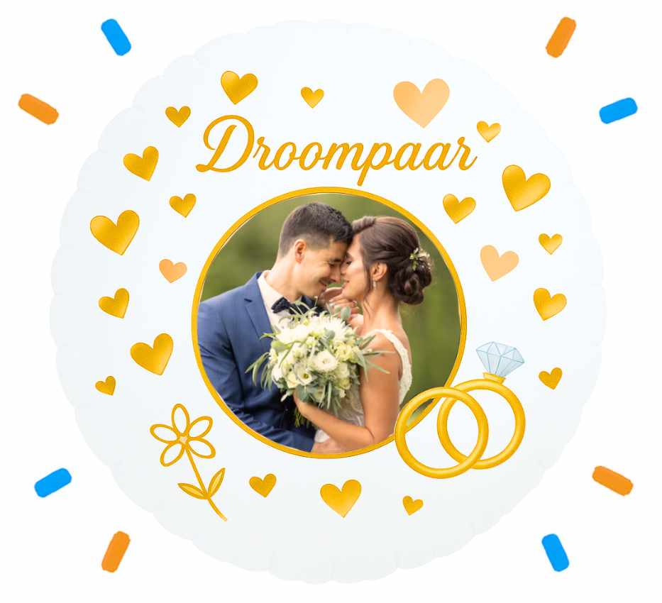 Eigen Foto Droompaar Helium Ballon - 58 cm - Ballonnenshop.nl