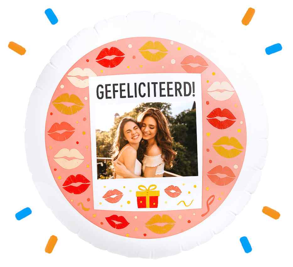 Eigen Foto Gefeliciteerd Helium Ballon - 58 cm - Ballonnenshop.nl