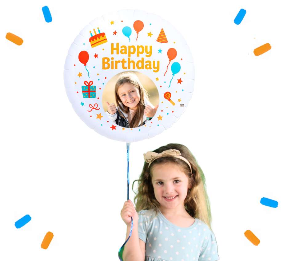 Eigen Foto Happy Birthday Helium Ballon - 58 cm - Ballonnenshop.nl