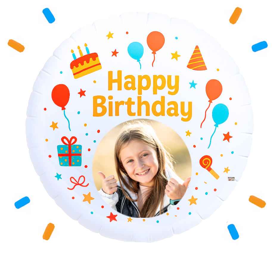 Eigen Foto Happy Birthday Helium Ballon - 58 cm - Ballonnenshop.nl