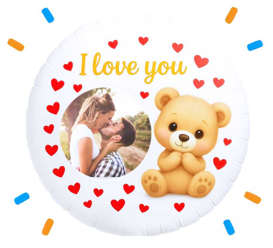 Eigen Foto I Love You Helium Ballon - 58 cm - Ballonnenshop.nl