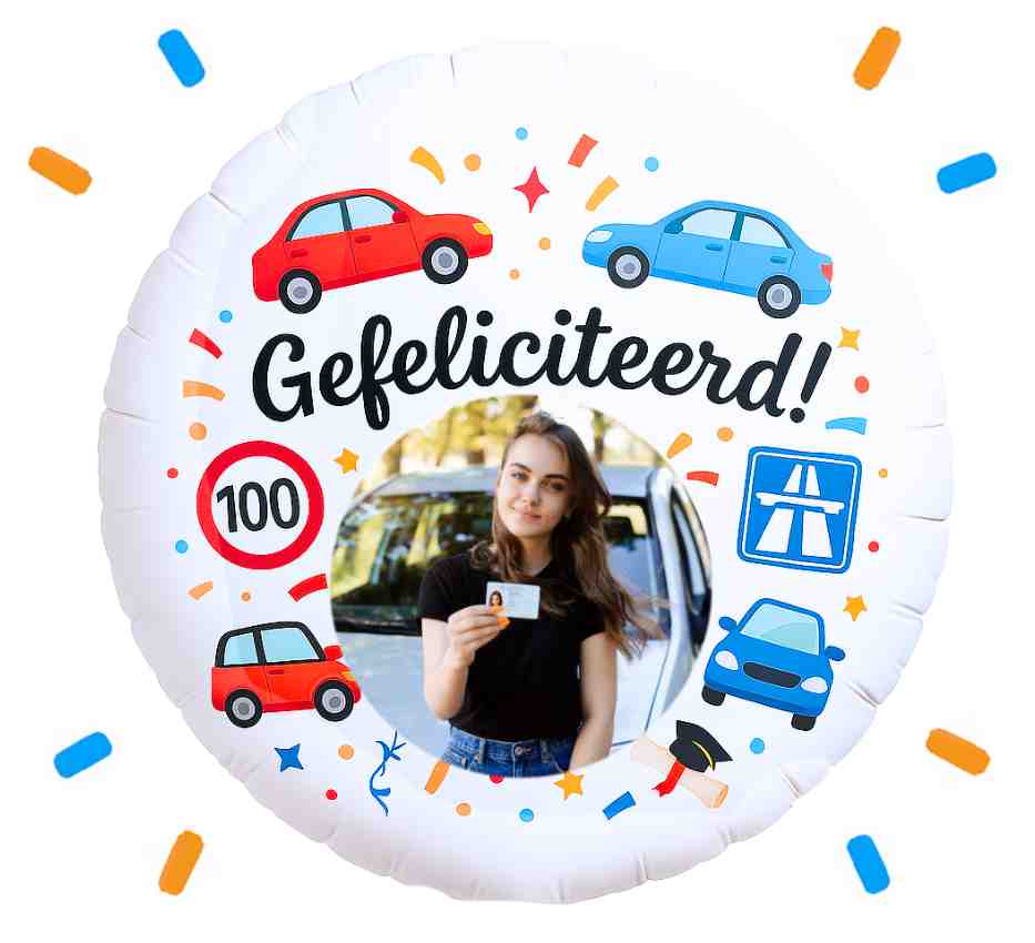 Eigen Foto Rijbewijs Helium Ballon - 58 cm - Ballonnenshop.nl
