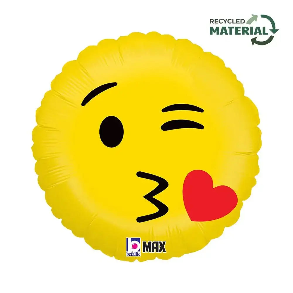 Emoji Kus Helium Ballon - Gevuld Met Helium - 45 cm - Ballonnenshop.nl