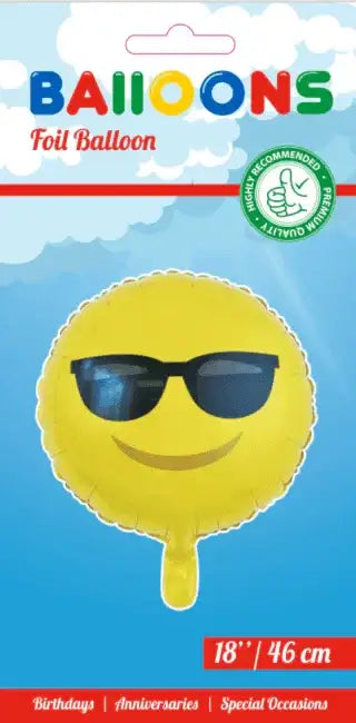 Emoji Zonnebril Folie Ballon - 45 cm - Ballonnenshop.nl